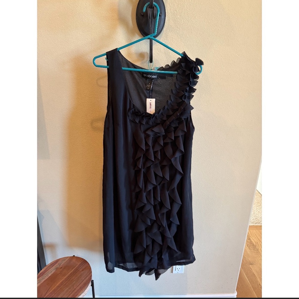 NWT. LANE BRYANT little black dress with ruffles 14